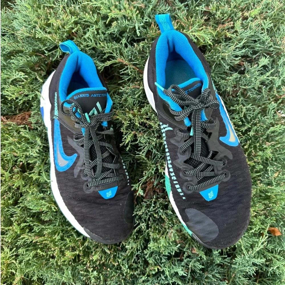 Nike Giannis Immortality 2‎ GS Big Kids Athletic Shoes Size 6Y Black Washed Teal